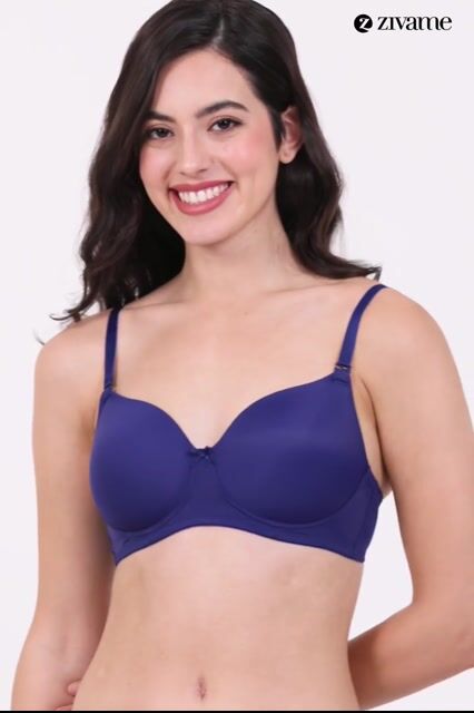 Zivame Beautiful Basics Padded Non Wired 3/4Th Coverage T-Shirt Bra - Sangria — video thumbnail