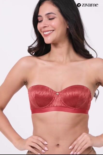 Zivame Coral Glaze Padded Wired 3/4Th Coverage Strapless Bra - Cinnabar — video thumbnail