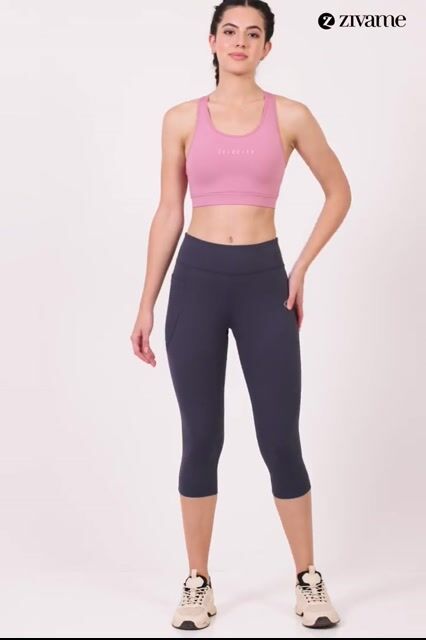 Zelocity Quick Dry 3/4Th Training Leggings- Blueberry — video thumbnail