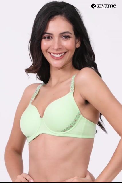 Zivame Cupid Chic Padded Wired 3/4th Coverage T-Shirt Bra - Patina Green — video thumbnail