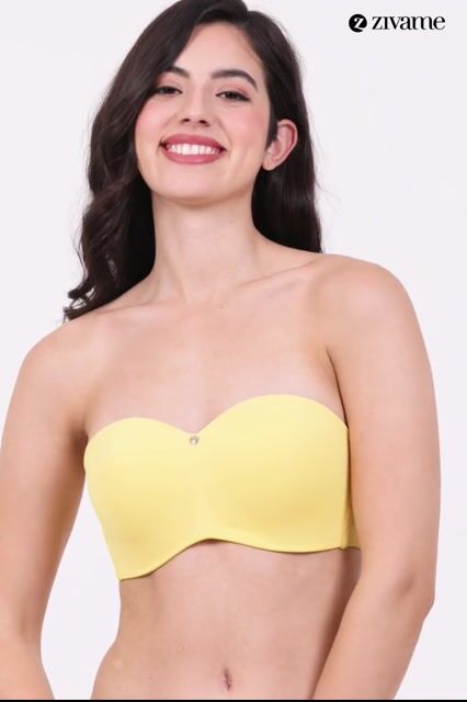 Zivame Innovation Padded Non Wired 3/4Th Coverage Strapless Bra - Anthracite — video thumbnail