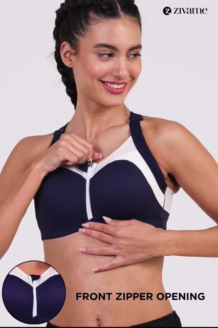 Zelocity High Impact Quick Dry Sports Bra - Maritime Blue — video thumbnail