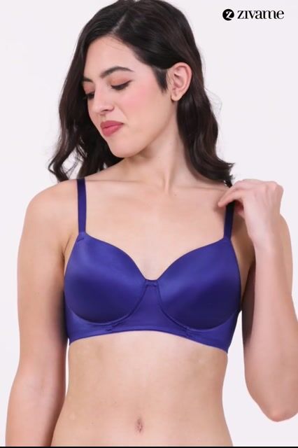 Zivame Soft n Sheen Padded Non Wired 3/4th Coverage T-Shirt Bra - Black — video thumbnail