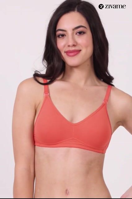 Zivame Beautiful Basics Double Layered Non Wired 3/4Th Coverage Backless Bra - Emberglow — video thumbnail