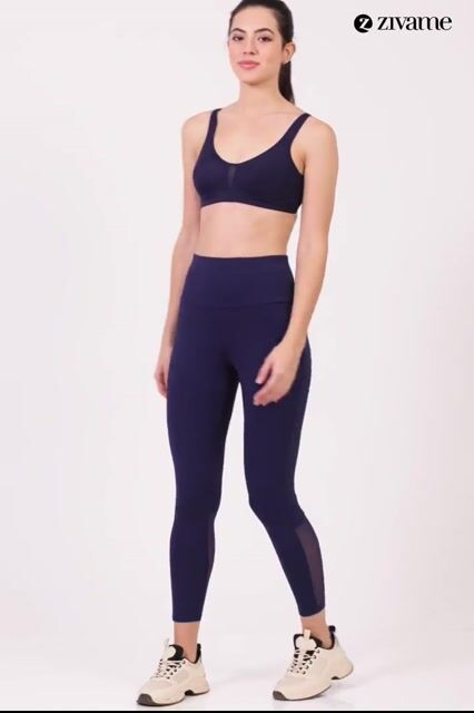 Zelocity Fleece lined Wide Waist Band Sports Bra - Black — video thumbnail