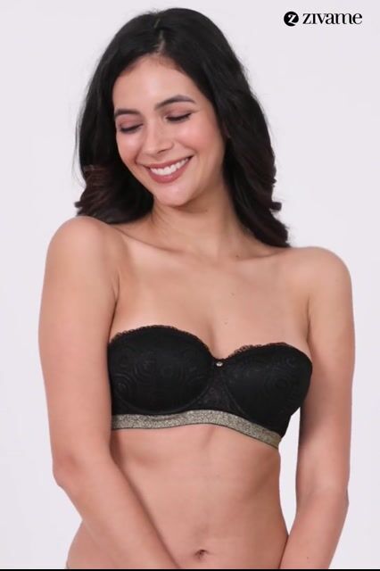 Zivame Disco Padded High Wired 3/4Th Coverage Strapless Bra - Anthracite — video thumbnail