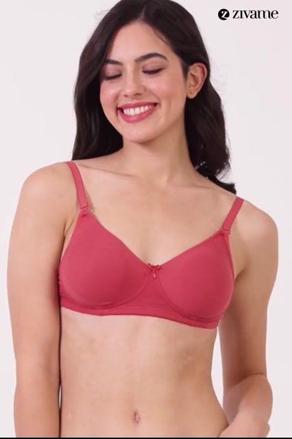 Zivame Beautiful Basics Double Layered Non Wired 3/4th Coverage Backless Bra - Fuchsia Red — video thumbnail