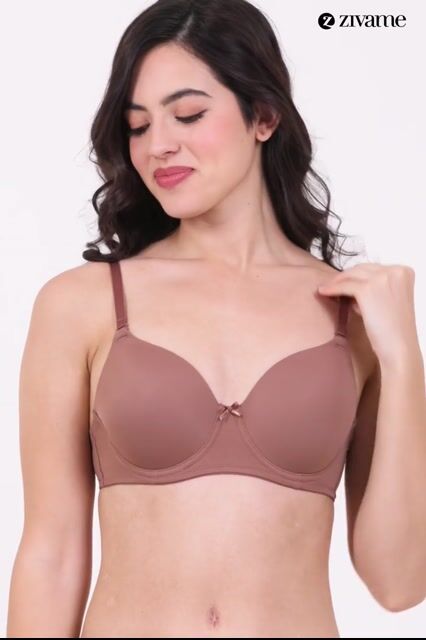 Zivame Padded Wired 3/4Th Coverage T-Shirt Bra - Nutmeg — video thumbnail