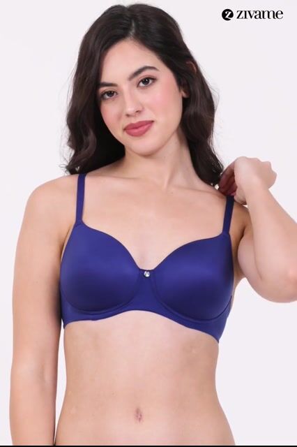 Zivame Marshmallow Padded Non Wired 3/4Th Coverage T-Shirt - Purple Dove — video thumbnail